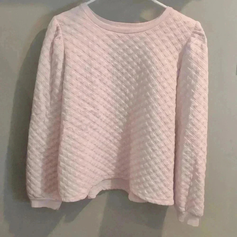 Workshop Republic Clothing pink quilted sweatshirt women's Xlarge